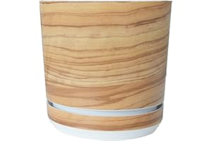 KORAD Blumentopf mit untersatzer - Muster 047 Bambus - 26 cm - Pflanzkübel aus Hochwertiger Kunststoff - Dekorativer Topf für Pflanzen