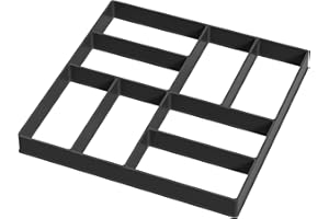 FIVMEN 1x Pflasterform Gießform Gehweg Schablone 8 Kammern DIY Garten Betonformen Schalungsform Pflastersteine Streichen aus Kunststoff Gehwegplatten, Quadrat 03