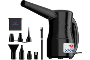 XPOWER Cyber Duster Electric Air Duster for Dusting Drying Inflating Blowing Car Detailing Computer Maintenance Leaf Blowing High Performance Motor Eco-Friendly (Black, A-2S)