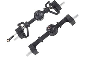 equlup RC Front Rear Axles Assembly, Metal Front Rear Axle Gear Box Upgrade Parts for WPL C14 C24 C34 C44 B14 B24 1/16 RC Car