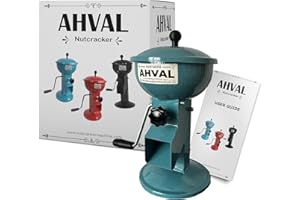 ahval Haselnuss-Walnuss-Mandel-Knackmaschine, Nussknacker, Nussknacker, Walnussknacker für alle Nüsse, Nüsse mit Harter Schale, langlebiges Metalldesign, leichtes Produkt, schnelles Knacken (rot)