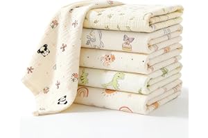 HAGOT 6-pack baby muslin fyrkanter kläder, 60 cm x 60 cm bomull muslin fyrkanter baby tvättduk för nyfödda