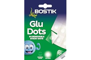 Bostik Glu Dots – Removable, Double Sided Glue Dots, for Instant Fixing & Crafts, Easy to Use, No Mess, Clear, x64 Glu Dots