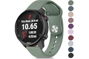 MELIYA Strap for Garmin Forerunner 245/645 /55 Music Watch Band, 20mm Silicone Quick Release Replacement Band for Garmin Forerunner 55/245/645/645 Music for Women Men Sports Wristband