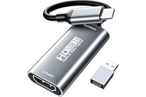 XIIXMASK capturadora de Video, capturadora USB C 3.0, grabación de vídeo de Audio HDMI a USB C en 1080P@60Hz, 2K@30Hz para enseñanza, radiodifusión, Juegos, Streaming, videoconferencia