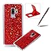 Price comparison product image Rubber TPU Case for Samsung Galaxy S9 Plus,Herzzer Ultra Thin Slim Lightweight Color Changing Glittering Luxury Unique [Red Sequins] Bling Bling Shiny Sparkle Soft Silicone Gel Clear Bumper Frame Cover for Samsung Galaxy S9 Plus + 1 x Free Red Cellphone Kickstand + 1 x Free Claret-Red Stylus Pen