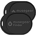 musegear Keyfinder Mini con Bluetooth App I Keyfinder ad Alta Voce per Cellulare - Nero 2-Pack I GPS Tracking/Pairing I Trova