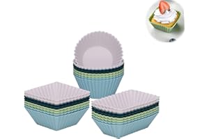 YYUEZHI Set Di 24 Stampi In Silicone Per Dolci, Stampi In Silicone Per Dolci, Pirottini Silicone Muffin, Stampi Muffin Silicone, Stampi Riutilizzabili E Antiaderenti Per Torte, Creme E Budini