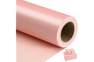 NESCCI Pink Matte Wrapping Paper,Solid Color Pearly-Lustre Paper,Gift Wrapping Paper,Perfect for Wedding,Valentine's Day,Birthday,Christmas,Baby Shower,DIY Bouquet (17 Inches X 32.8 Feet)