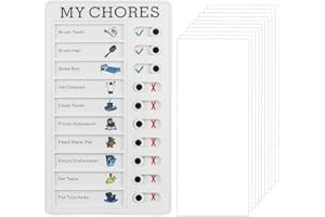 DULFAX Tabella delle Faccende per Bambini Adulti, To Do List Planner con 10 Fogli Intercambiabili, Lavagna per Liste di Controllo Staccabile e Riutilizzabile