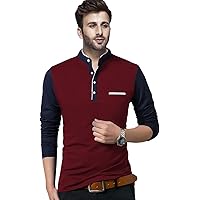 BLIVE Regular fit Solid Men's Henley Neck Full Sleeve T-Shirt | Cotton Blend T Shirts