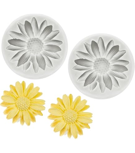 Stampini In Silicone A Forma Di Girasole - Per Fondente, Cioccolato, Decorazioni Torte - Foto 3