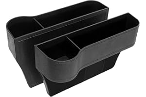 SUNBBINGSP 2 Pcs Auto Seat Gap Organisateur Boîte de Rangement, Car Seat Gap Organizer pour Boîte de Rangement Latérale, Organisateur Voiture Coffre Voiture Accessoires Organiseur Voiture Couture(Noir)