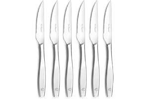 Lou Laguiole Figure Miroir - Set 6 couteaux steak, Black, Acier