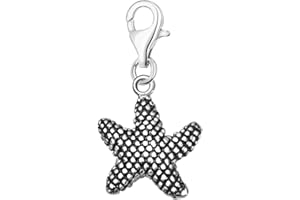 Quiges 925 Sterling Silver Sea Horse Clip On Lobster Clasp Charm Pendant