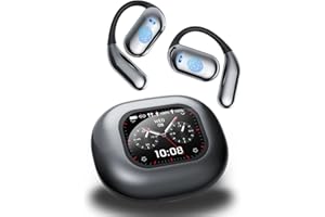 SANOTO KI Übersetzer kopfhörer, 144 Sprachen Translator Earbuds mit OWS LCD-Touchscreen, Open Ear Kopfhörer Bluetooth, Kopfhörer Übersetzer für Reise, Geschäfts, Studien