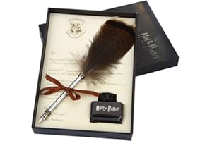 OPENDGO Owl Feather Quill Pen Antique Feather Dip Pen Set Calligraphy Writing Quill Ink Dip Pen Gift Set for Kids Friend