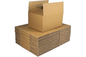 AROMA BASKET 50 x Single Wall 8" x 6" x 4" Inches (20 x 15 x 10 cm) Royal Mail Small Parcel Size, Cardboard Small Box For Shipping, Postal Boxes, Parcel Boxes For Posting Durable & Perfect for Any Online Business