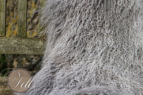 Tibetlammfell Tibet Lammfell Silbergrau 85 x 45 cm Grau mit weißen Spitzen - 3