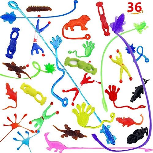 Gokiho 36pcs Multicolor Vinyl Sticky Hands and Feet Novelty Toy Pack for Children’s Parties - Funny Stretchy Climbing Palms Party Favors for Birthdays | Gags | Jokes | Stocking Stuffer