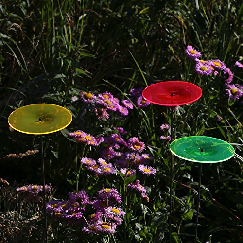 Acrylglas Sonnenfänger Scheibe 14cm neon transparent fluoreszierend geschwungen mit 100cm Stab – Farbauswahl – Suncatcher, Farbe:neonorange - 2