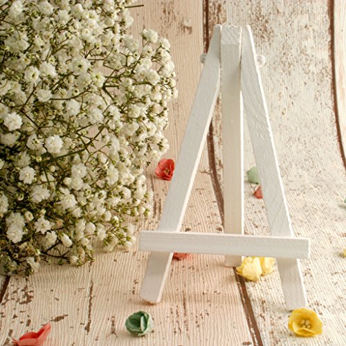 Mini Staffeleien in weiß (10-er packung). Hochzeit Platzkarten Namenshalter (12 cm hoch) - 5