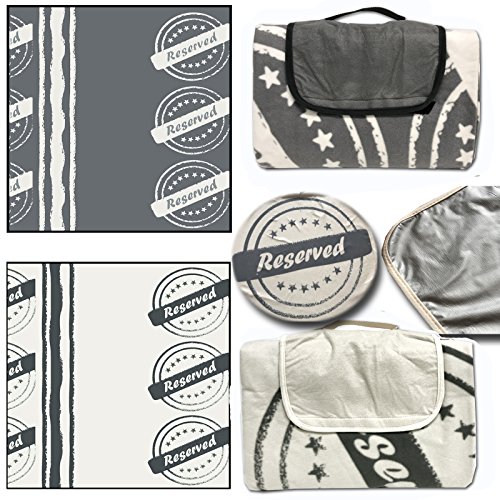Picknickdecke von JEMIDI XXL Thermo 200cm x 180cm Riesen Picknick Decke Schwimmbad Reise Camping Decke Strand Picknick Große Decke Stranddecke Strand Decke Familien ( Grau 200cm x 180cm) - 7