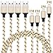Produktbild IWAVION iPhone Ladekabel, 4Pack 1M 1M 2M 3M Lightning Kabel USB Kabel Aufgeladen Lange Kabel auf iPhone7,7plus, 6s, 6s Plus, 6plus, 6, SE, 5s 5c 5, iPad Mini/Air iPad5, iPod Schwarz&Gold