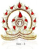 Vedic Vaani Artificial Stone Deity Idol Jewellery Crown | Mukut | Kireedam for God and Goddess (Size- 3)