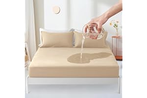 ‎SUFDARI Matratzenschoner wasserdicht 120x200cm spannbettlaken, Atmungsaktive Matratzenauflage, Inkontinenzauflage, Wasserdichter Matratzenbezug-Schutz Nässeschutz Spannbetttuch - Sand