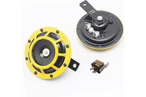 YIYIDA Klaxon électrique de Voiture de klaxon 12V 135DB Car Horn klaxon de Voiture Super Fort Haute et Basse tonalité en métal kit Double klaxon avec Support pour Voitures Car Motos Bateaux SUV ect