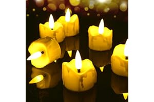 QXMCOV LED Teelichter,12er Set LED Teelichter mit Timer Flammenlose LED Kerzen Batteriebetriebener, echte Flammeneffekt, flackernde LED Tee Lichter,6 Stunden an und 18 Stunden aus für Weihnachten,Party