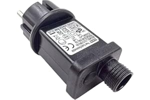 PARTENOPEA Trasformatore Alimentatore 12W per luci di Natale a LED 36V, IP44, catene e decori luminosi, con spina Schuko adattatore driver Ignifugo a bassa tensione, 8 differenti Giochi di luce