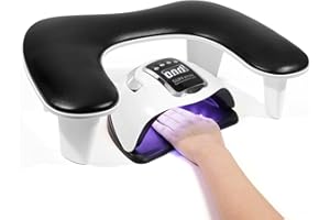 LIONVISON Coussin Ongle Repose Main: PU Cuir Coussin Manucure Repose Main - Type U Repose Main Ongle et Repose Poignet pour Femmes, Filles et Manucures - Coussins Repose-Main pour Manucure（Noir）