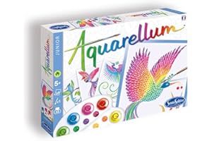 SentoSphère - AQUARELLUM JUNIOR - OISEAUX DU PARADIS - Kit peinture - Peinture Aquarellable Magique - A partir de 5 ans - fabriqué en France, Ensemble de 12 pièces
