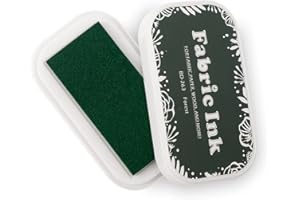 FATIYA Fabric Ink Pad, Washable Craft Ink Pads for Stamping, Permanent Stamps Partner DIY Color for Card Making, Finger Prints Art (263 Dark Green)