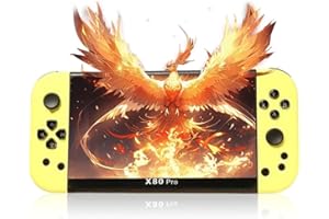 TEMOO Powkiddy X80 Pro Handheld Games Consoles, 20000 Classic Games 7 Inch Screen Multi Emulator Handheld Console Support TF Card Expansion, 3000mAh Rechargeable Battery Games Console