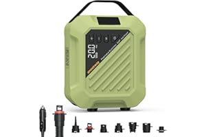 ANOUTWAY Bomba SUP recargable 20PSI The Jungle - Bomba de aire SUP portátil rápida, bomba de paddle board eléctrica con apagado automático y conector de coche de 12 V CC para tablas de paddle inflables, barcos