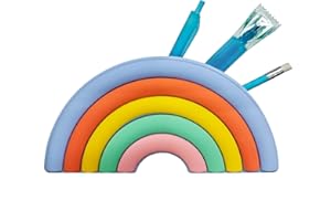 Coleset Estuche Escolar Arco Iris Silicona Material Escolar Kawaii Primaria Set Vuelta al Cole Kit Escolar Infantil Lote Materiales Escolares Colegio Papeleria Bonito Utiles Escolares Barato