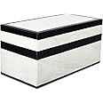 Handicrafts Home Decorative Box - Handmade Jewelry Organizer Box with Lid - Keepsake Box for Home Decor, Jewelry, Accessories, Collectibles - Modern Wooden Storage Box - Court, 10X5X5 inch