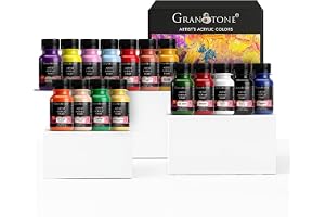 GRANOTONE Acrylic Paint Set (16 x 50ml) Water Based Pastels Non-Toxic