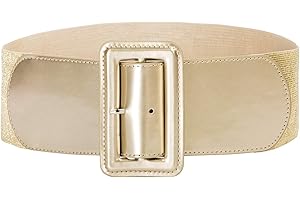 Hanna Nikole Ceinture pour femme avec boucle large Ceinture rétro stretch Cinch