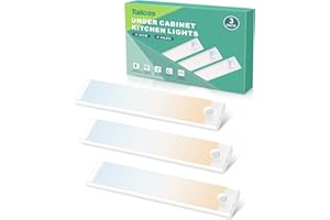 ‎TAILCAS Schrankbeleuchtung Led mit Bewegungsmelder, 3 Stück 3000K/6000K Dimmbar Unterbauleuchte Küche 44 LEDs Lichtleiste Batterie mit Magnet, 2000mAh USB-C Aufladbar Nachtlicht für Kleiderschrank Treppe Flur