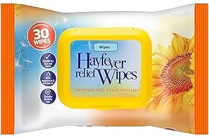 GUJCO Hayfever Relief Wipe (1 Pack 30 Wipes) Nuage Hayfever Relief Wipes Allergy Relief, Natural Remedy for Hay Fever for Adults & Children Travel Pack