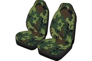 Woisttop Auto-Vordersitzbezüge, universell, passend für die meisten Autos, LKWs, Limousinen, Fahrer, Beifahrer, Armeegrün, 2 Stück