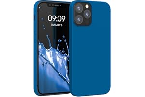 kwmobile Carcasa Compatible con Apple iPhone 12 / iPhone 12 Pro Funda - Case TPU y Silicona antigolpes - Apto Carga inalámbrica - Azul Arrecife