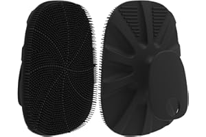 HieerBus Spazzola per Corpo in Silicone Spazzola per Doccia per Uomo Donna Esfoliazione Delicata, Pulizia Profonda e Massaggio, Cura della Pelle Sensibile, Igienica e Durevole, 1 confezione Nero