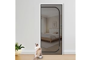 CICIXIXI Cat Screen Katzennetz für Balkon mit Reißverschluss, Haustiere Bildschirm Tür, Katze Mesh Tür Bildschirm für Wohnzimmer, Schlafzimmer, Küche 90 x 210 cm (schwarz-90X210CM-B) (schwarz-90X210CM-B)
