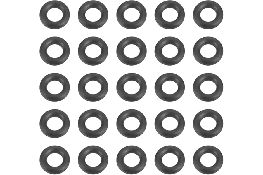 sourcing map 50pcs Nitrile Rubber O-Rings 4mm OD 2mm ID 1mm Width Metric Buna-N NBR Sealing Gasket Plumbing Sealing Repair O Rings for Car Auto Vehicle Repair Faucet Air Gas