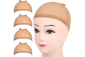 BFUZXY Capelli a rete per capelli, 4 pezzi, elastici e traspiranti, in nylon, per dormire e torneo, accessorio per parrucca nuda neutra, berretto per capelli